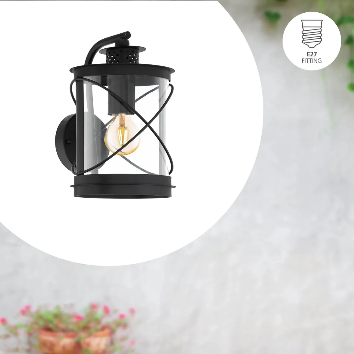 Eglo Hilburn Wandlamp Buiten E27 - 28cm - Zwart - afbeelding 6 van 6