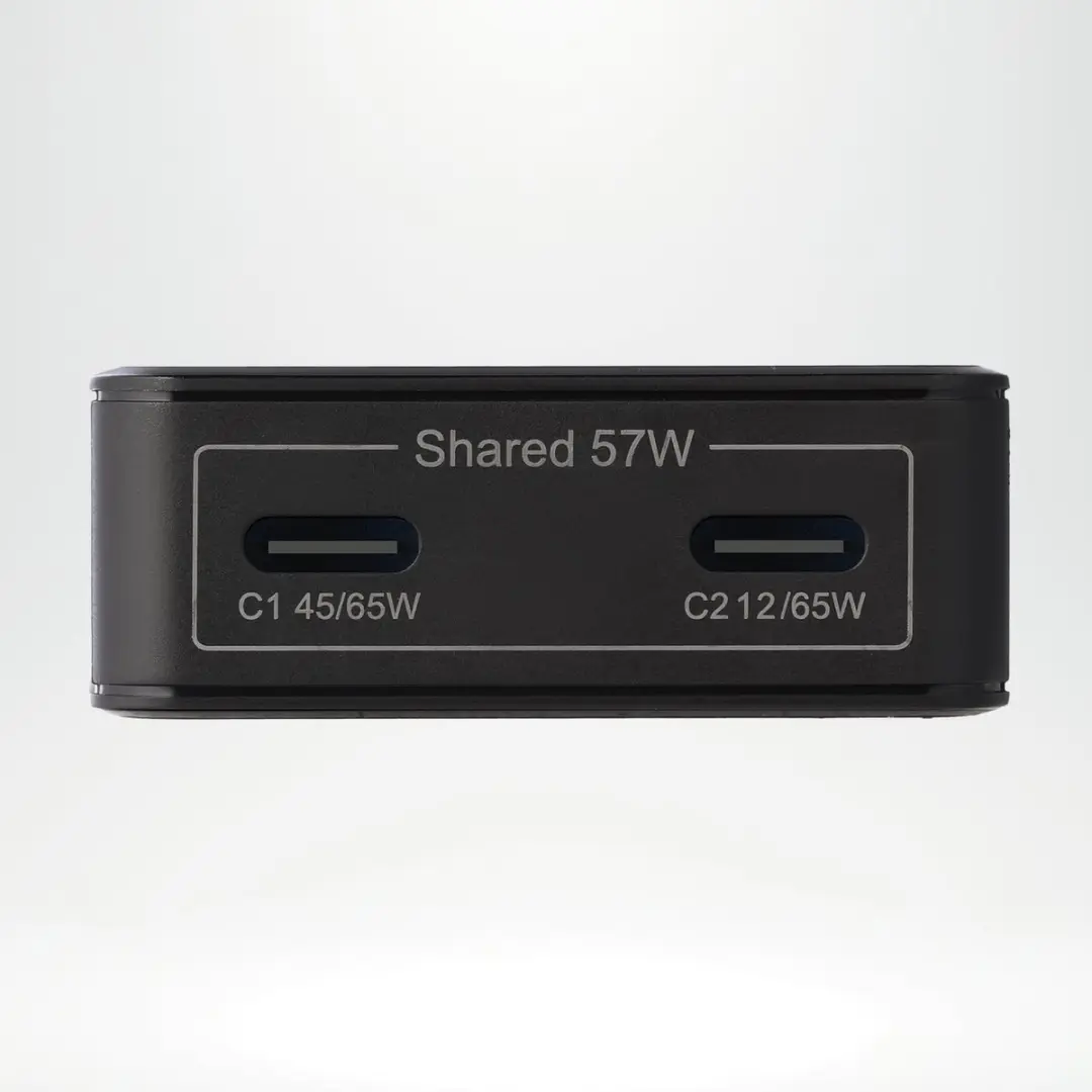 Accezz Ultra Slim GaN Oplader 65W - 2x USB-C - Zwart