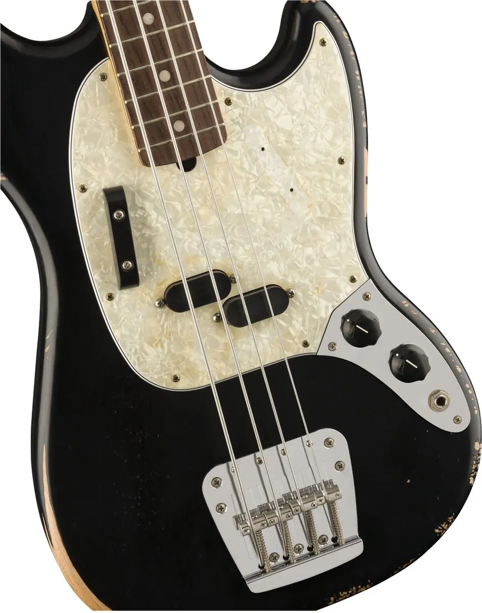 Fender Justin Meldal-Johnsen Road Worn Mustang Bass - Black