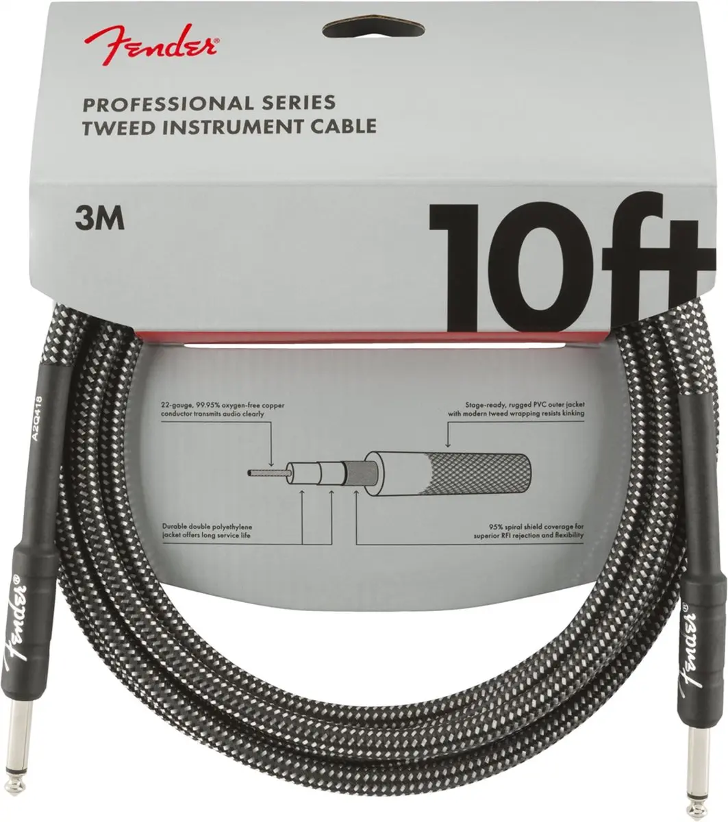 Fender Professionele Tweed Gitaarkabel 3m