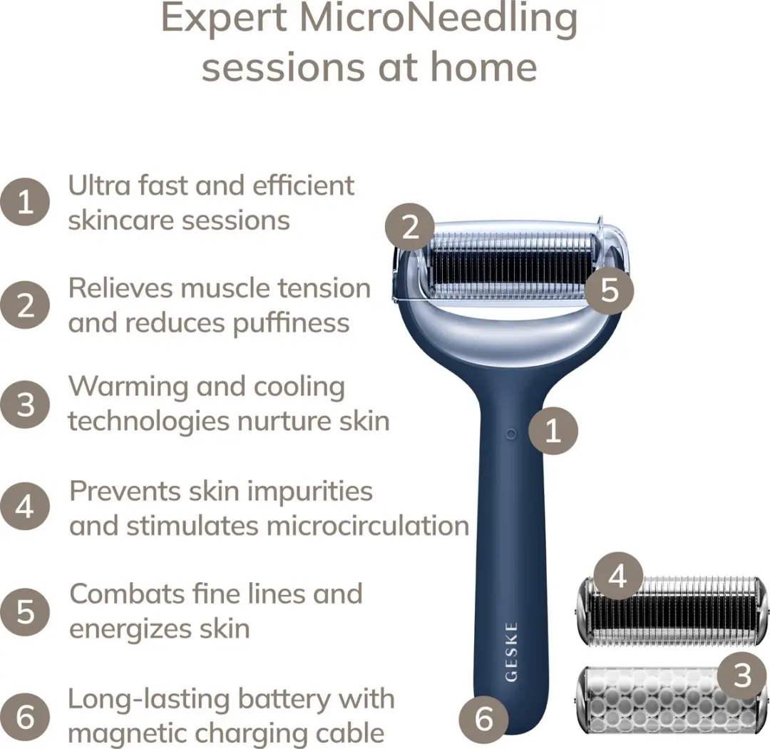GESKE SmartAppGuided MicroNeedle Roller 8-in-1 - Midnight