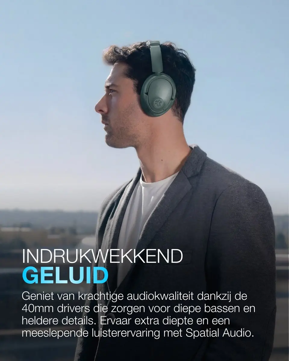 JLab Jbuds Lux ANC IEUHBJLUXANCRSGE62 Draadloze Koptelefoon - 70u Batterij - Groen