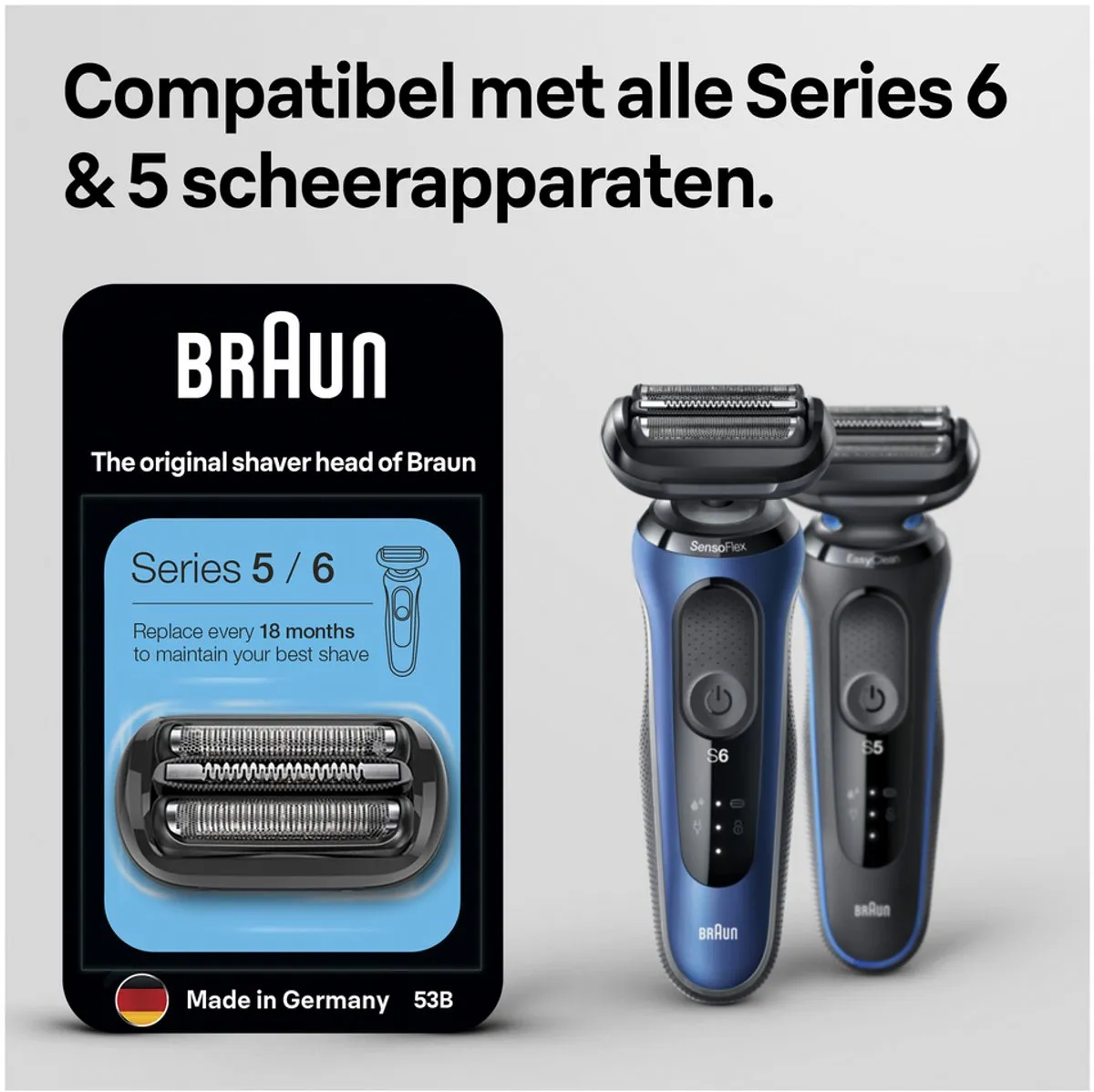 Braun Series 5/6 53B Vervangingskop - 1 Scheerkop - Zwart