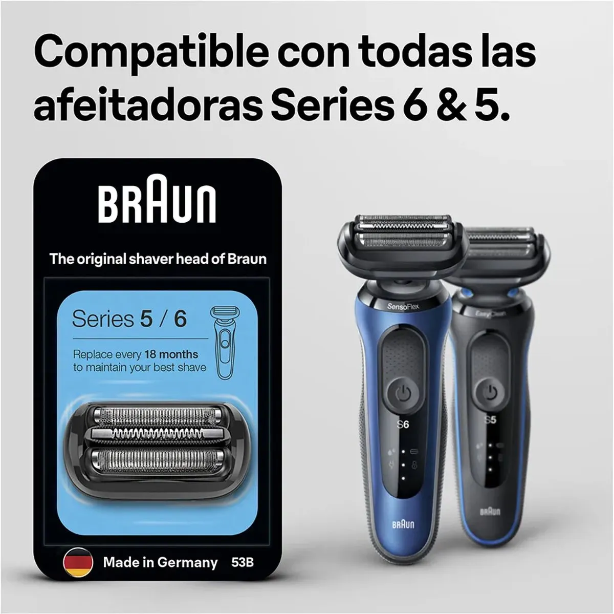 Braun Series 5/6 53B Vervangingskop - 1 Scheerkop - Zwart