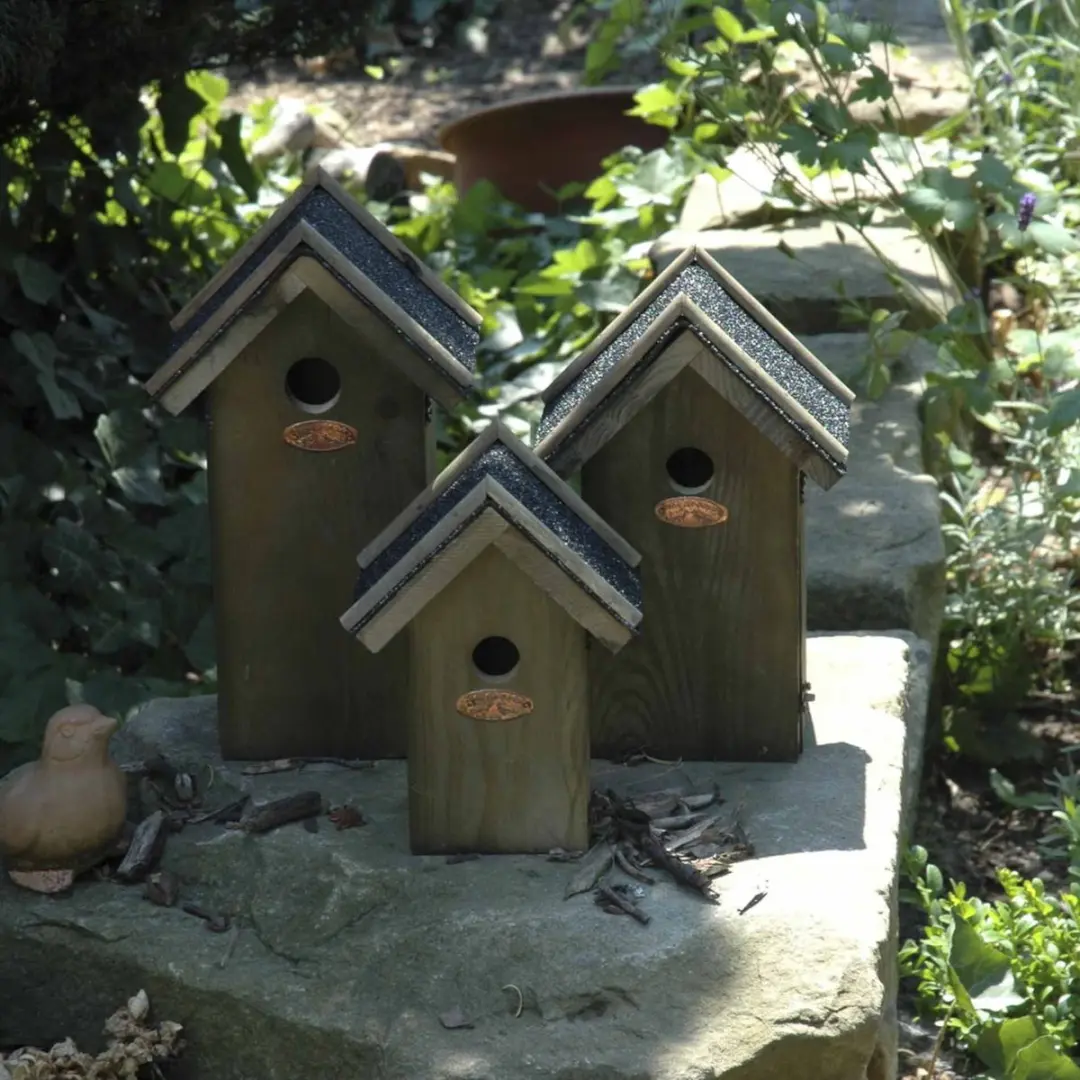 Esschert Design Pimpelmees Vogelhuisje Antiek M - Houtkleur