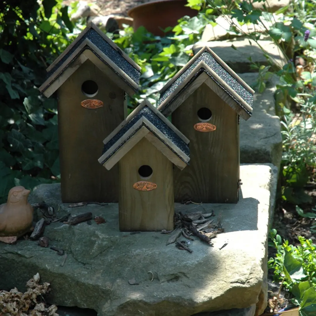 Esschert Design Pimpelmees Vogelhuisje Antiek M - Houtkleur