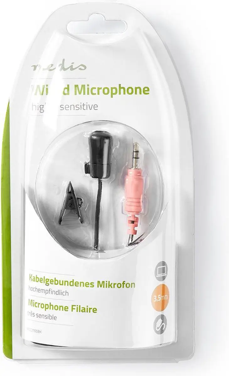 Nedis MICCJ100BK Microfoon - Bedraad - 3.5mm - Zwart - afbeelding 6 van 6