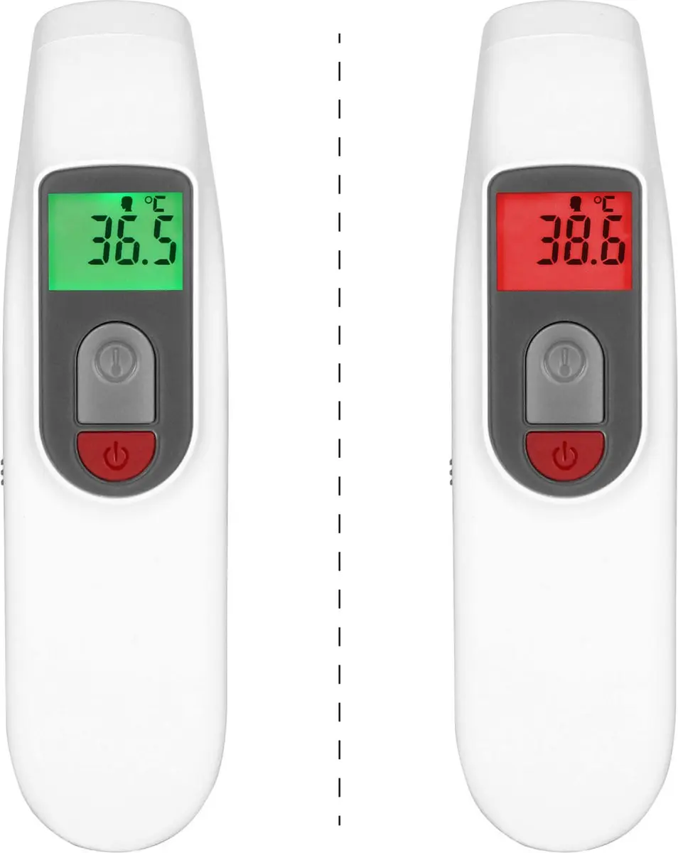 Alecto BC38 Infrarood Voorhoofdthermometer - 20 Geheugenslots - Wit-Rood