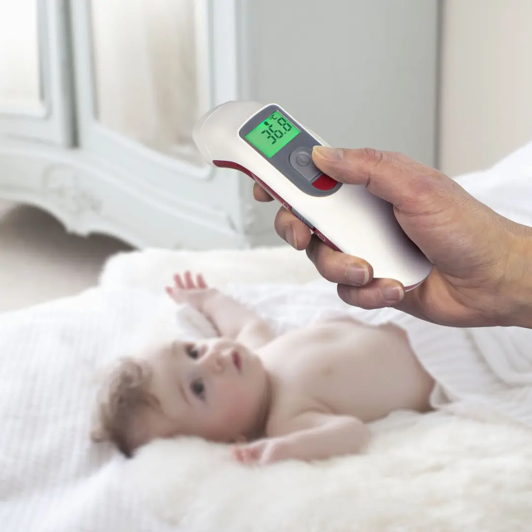 Alecto BC38 Infrarood Voorhoofdthermometer - 20 Geheugenslots - Wit-Rood - afbeelding 6 van 6