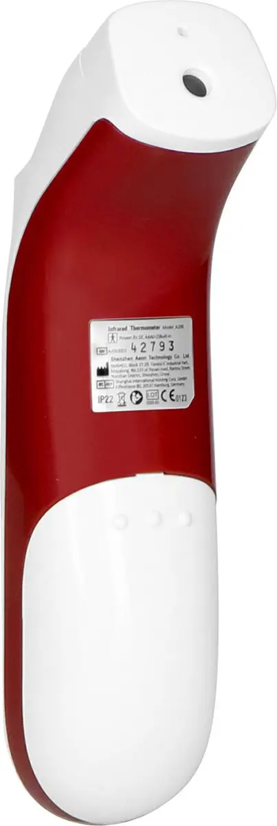 Alecto BC38 Infrarood Voorhoofdthermometer - 20 Geheugenslots - Wit-Rood