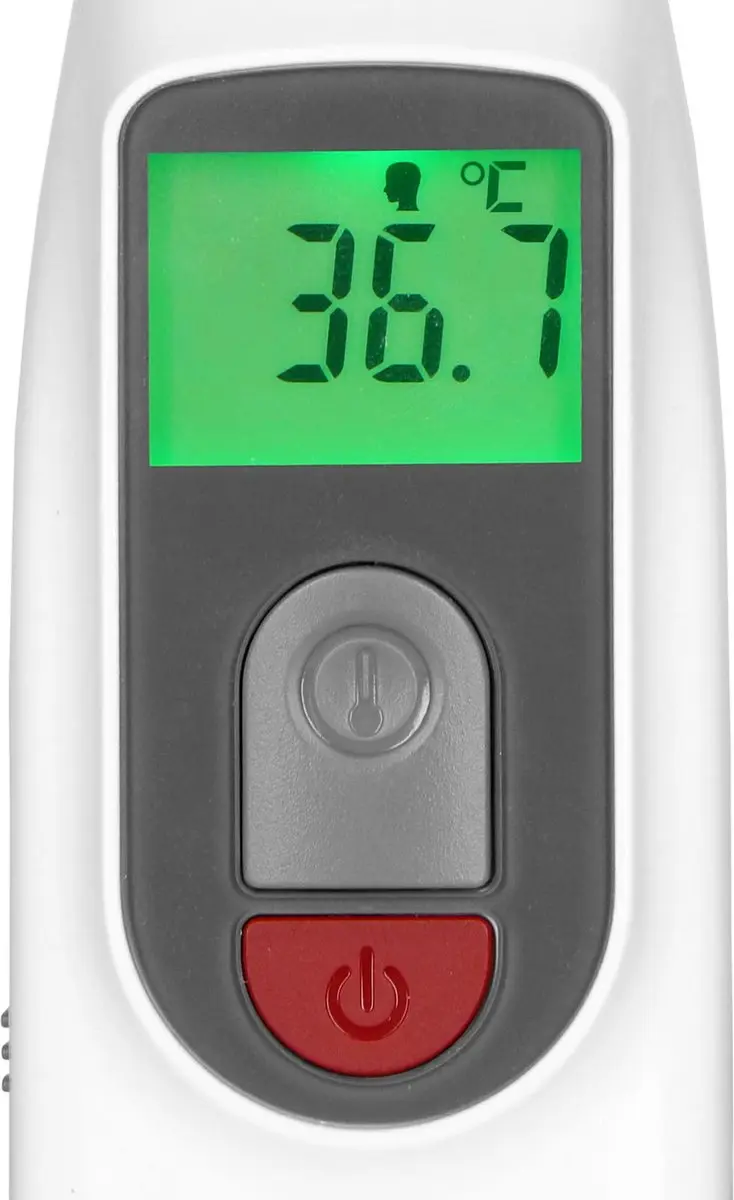 Alecto BC38 Infrarood Voorhoofdthermometer - 20 Geheugenslots - Wit-Rood