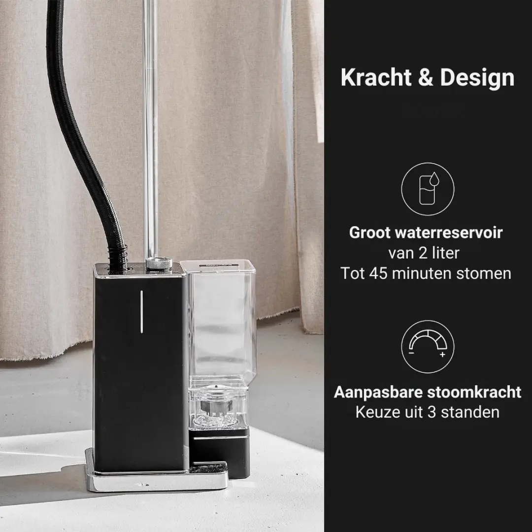 SteamOne George 2 EUES200BV2 Kledingstomer - 2300W - 2L - Zwart/Chroom