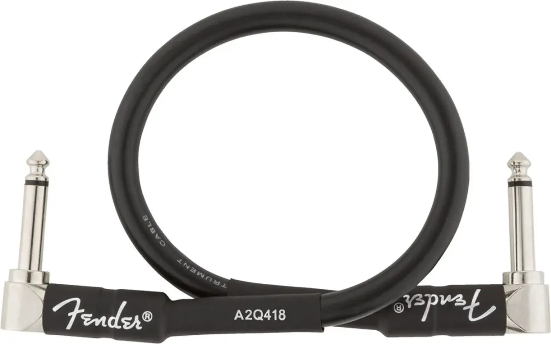 Fender Gitaarkabel 30cm - Haakse Jackplug - Zwart