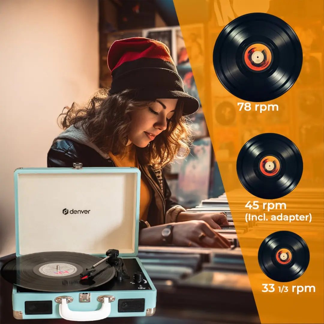 Denver VPL-120 Platenspeler - Blauw