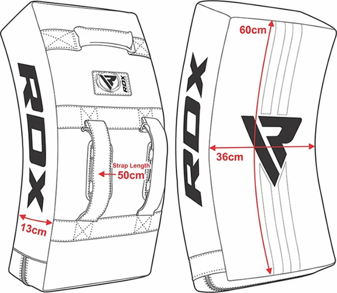 RDX Sports T1 Gel Padded Curved Kick Shield - Zwart