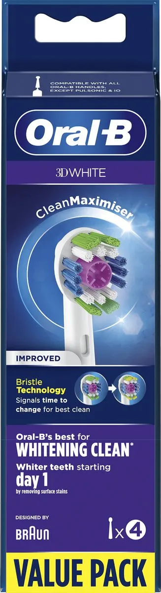 Oral-B 3D White Opzetborstels - 4 Stuks - CleanMaximiser - afbeelding 6 van 6