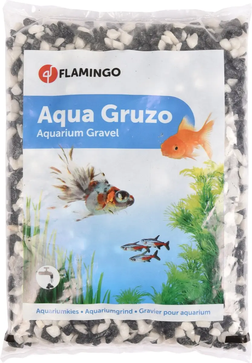 Flamingo Aquariumgrind Gruzo - 1 kg - Zwart