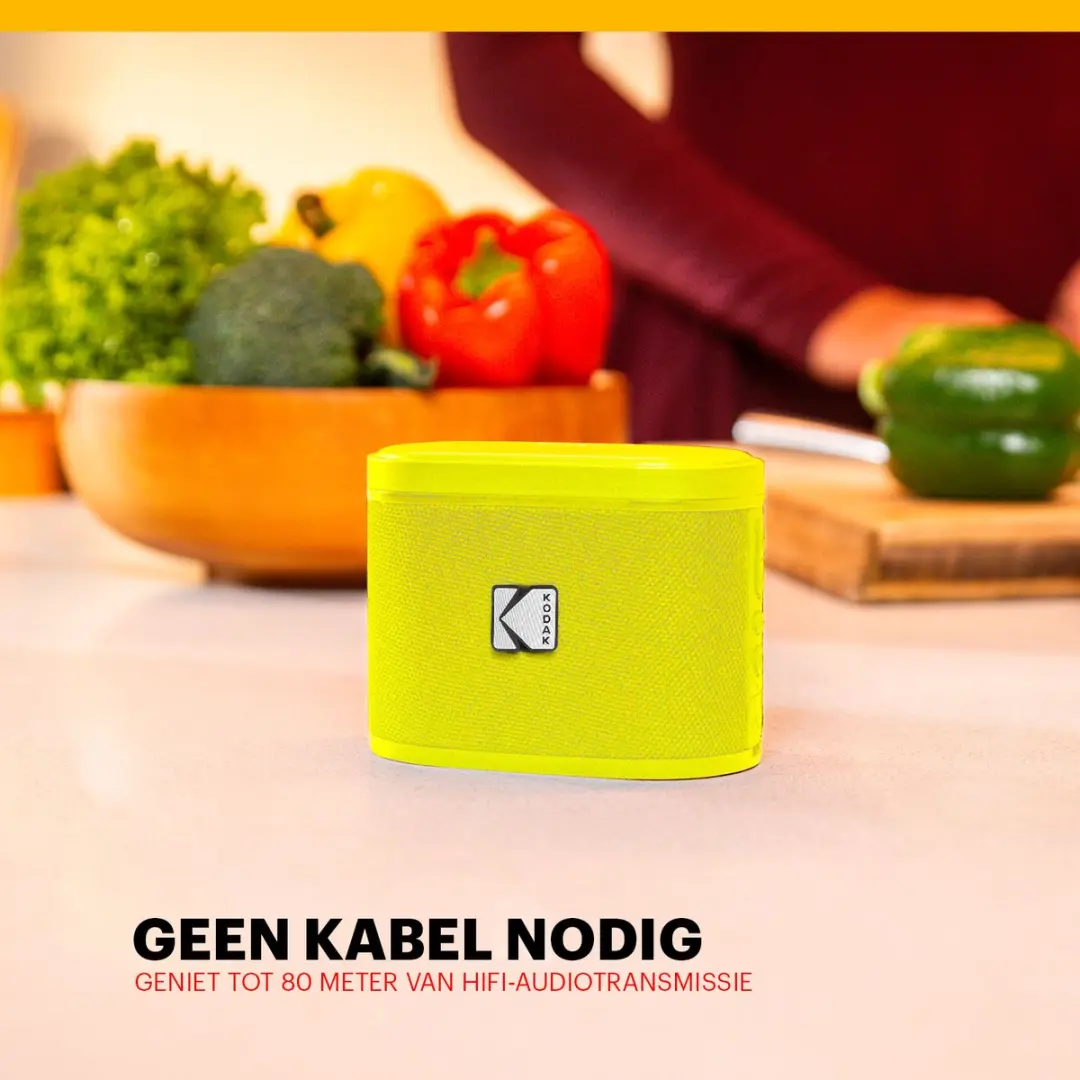 Kodak SoundBrix SBRIX2 Bluetooth Speaker - 5W - 2 Stuks - Geel