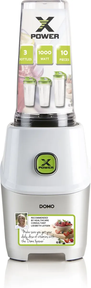 Domo DO700BL Xpower Blender 1000W - 3 Bekers 530/710ml - Grijs/Wit - afbeelding 6 van 6