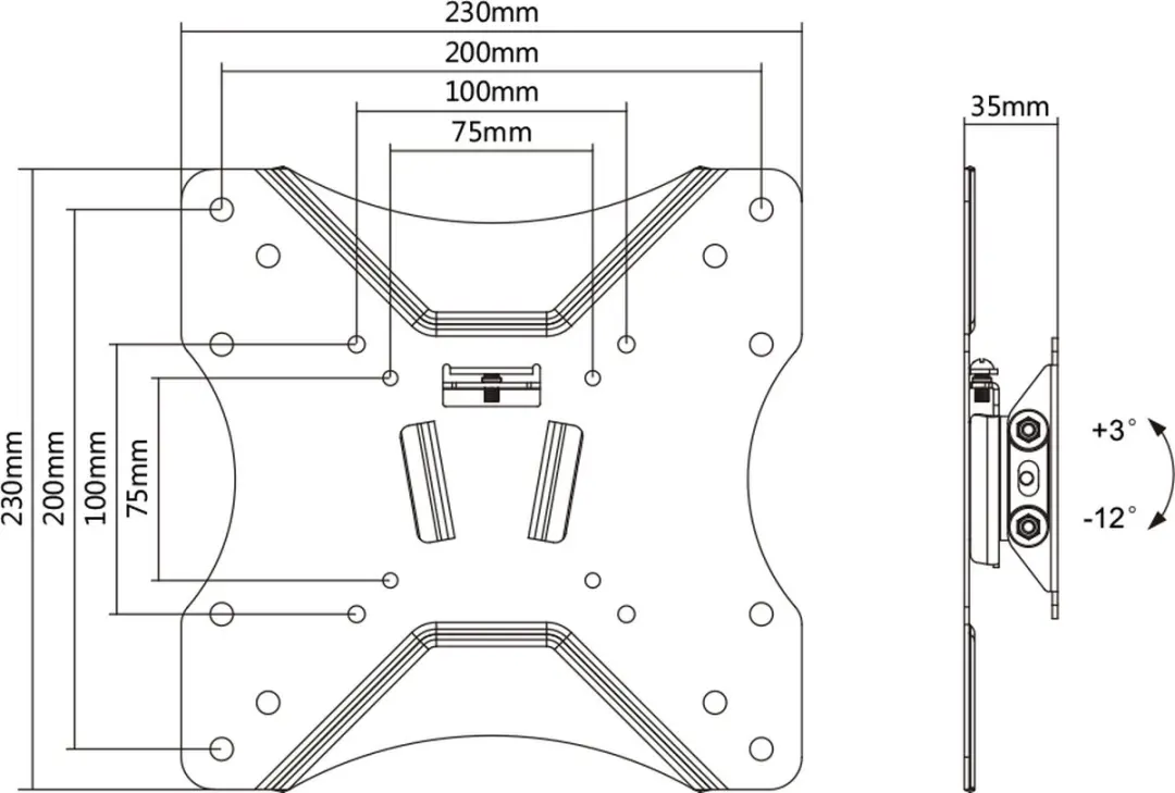Deltaco ARM-0103 TV Beugel - Kantelbaar 23-42" - Max 25kg - Zwart - afbeelding 6 van 6