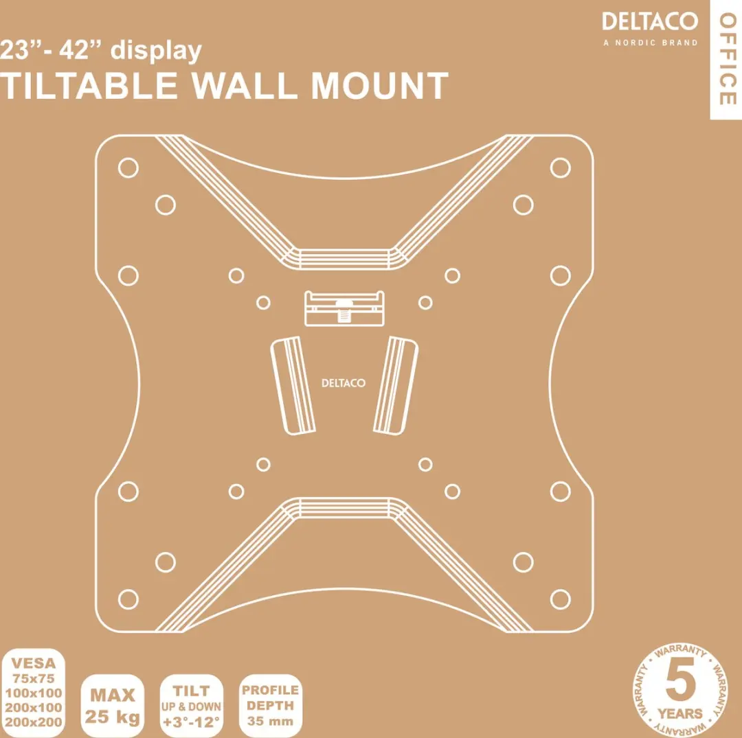 Deltaco ARM-0103 TV Beugel - Kantelbaar 23-42" - Max 25kg - Zwart