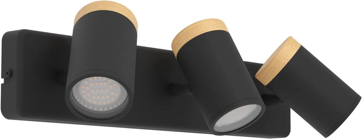 Eglo Consuma Spot Badkamer GU10 - 3x Zwart/Bruin