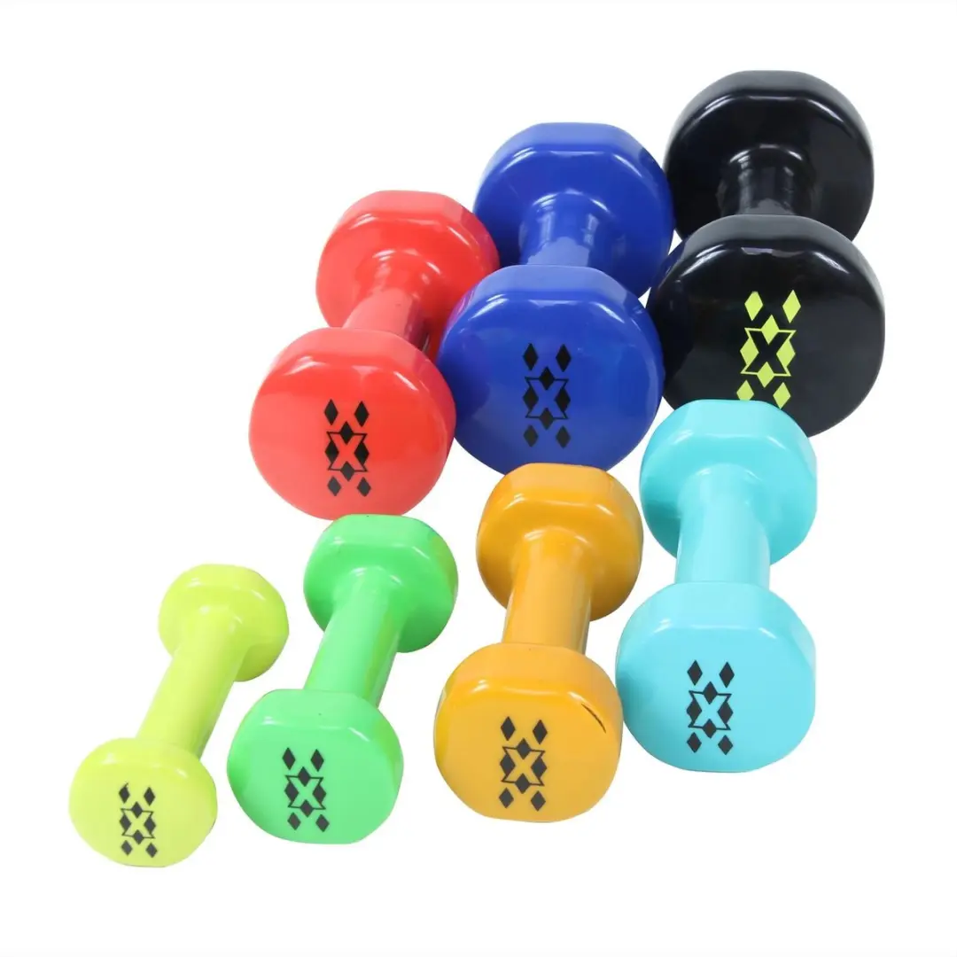 LifeMaxx Vinyl Dumbbellset 3kg - Rood