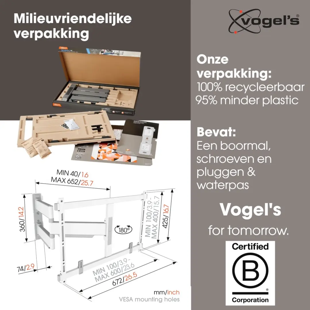 Vogel's ELITE TVM 5645 Draaibare TV-Beugel - 40-77" - Wit