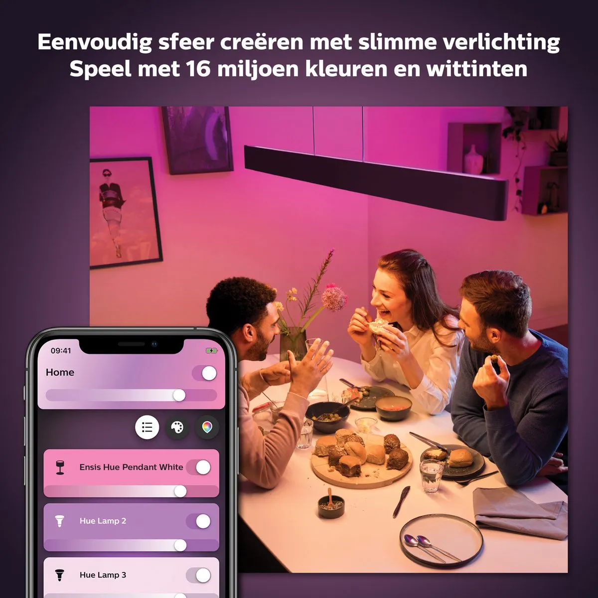 Philips Hue Ensis Hanglamp - Zwart
