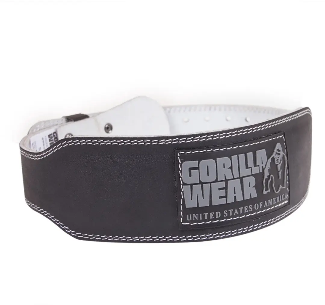 Gorilla Wear Leren Sportriem 4 Inch - Halterriem - Zwart