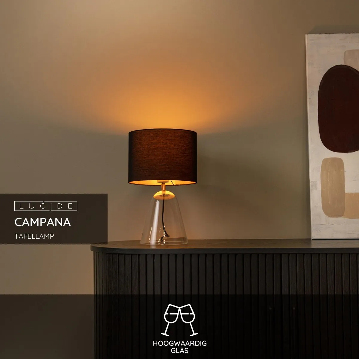 Lucide Campana Tafellamp E27 - 25cm Transparant