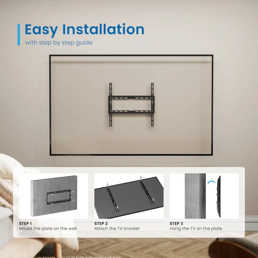 Ewent EW1502 Ultra Dunne TV Wandsteun 55" - Zilver