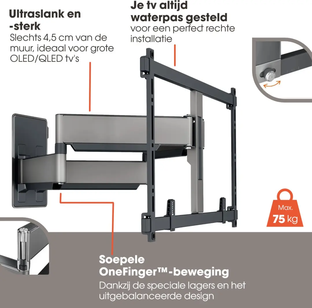 Vogel's ELITE 58555 Forward Motion TV-Beugel XL - 55-100" - Zwart
