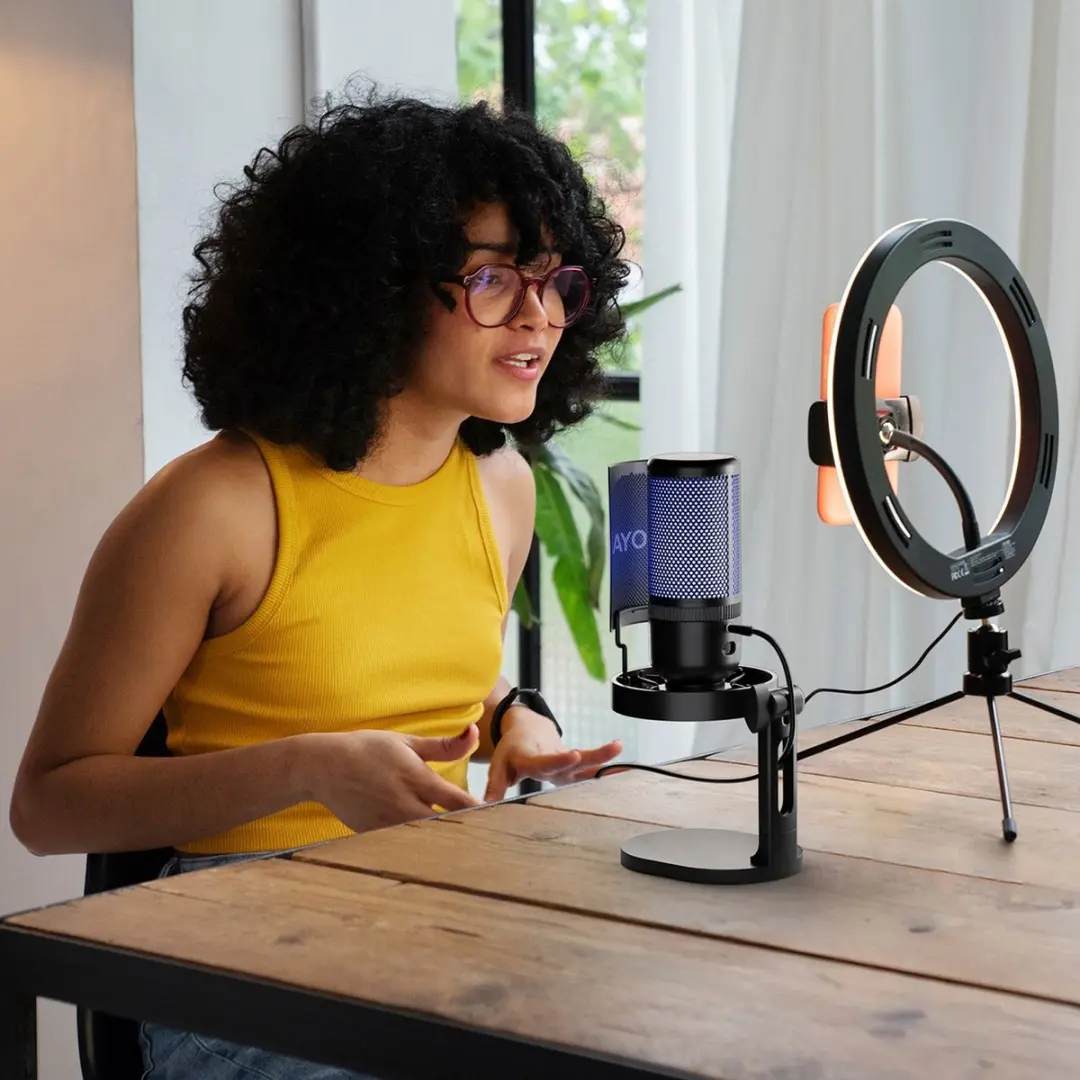 Boya K9 Podcastmicrofoon - Zwart/Blauw