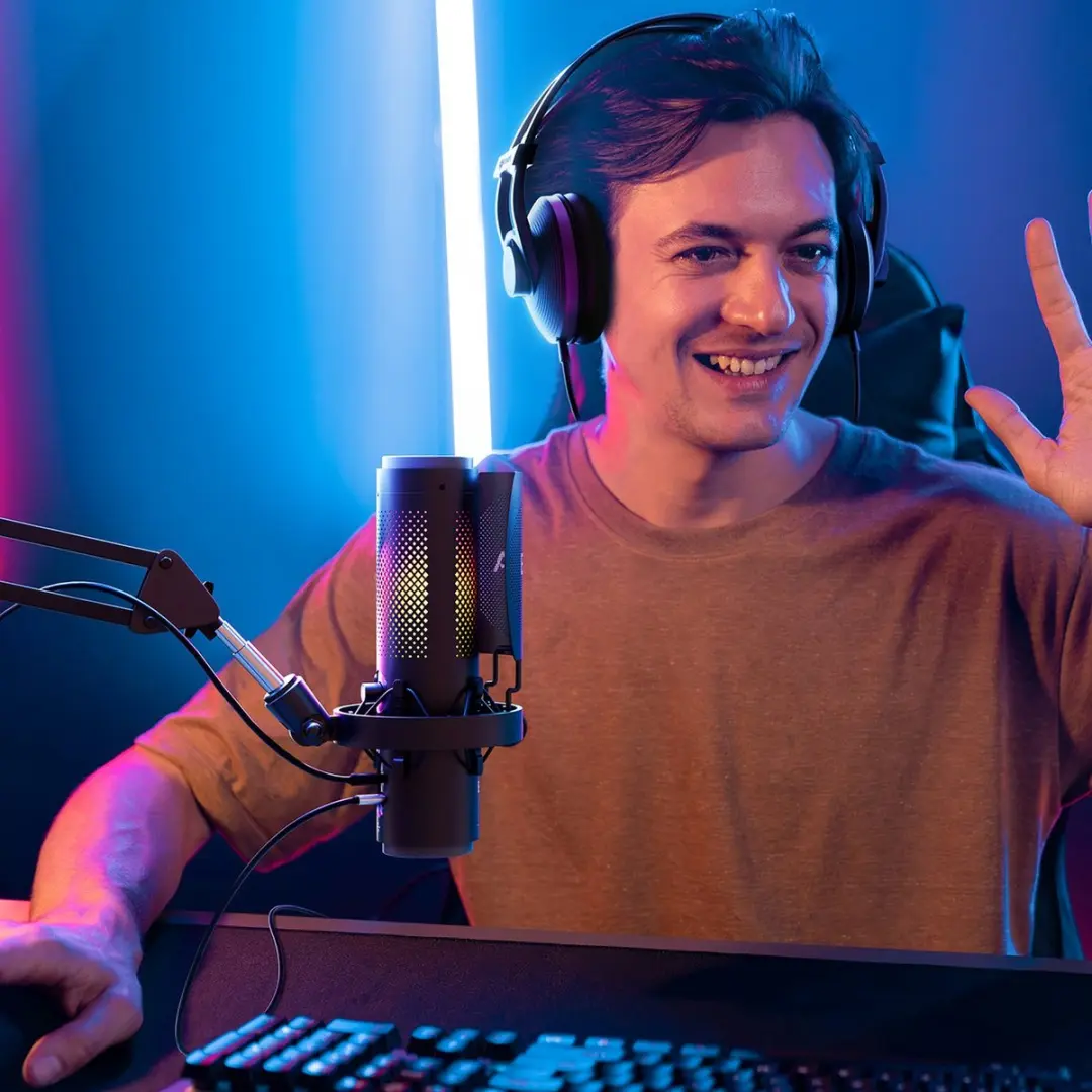 Boya K9 Podcastmicrofoon - Zwart/Blauw