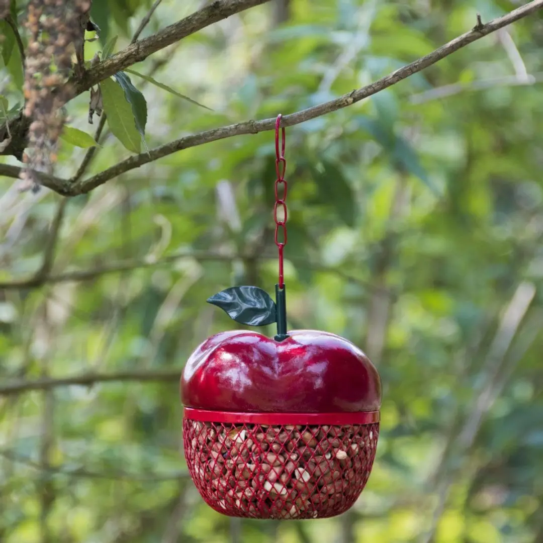 Esschert Design Vogelvoer Appel Hanghanger - 2 Stuks Rood