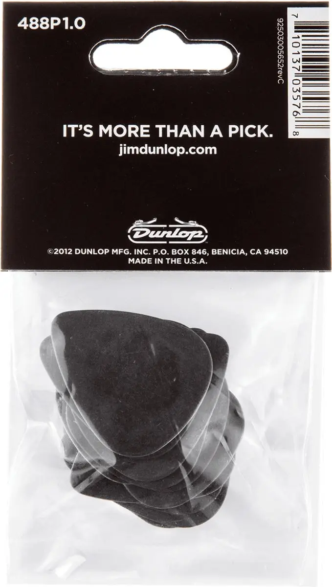 Dunlop Tortex Pitch Black Plectrums 1.0mm - 12 Stuks