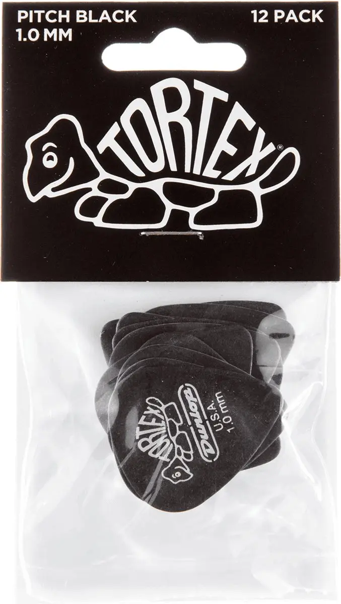 Dunlop Tortex Pitch Black Plectrums 1.0mm
