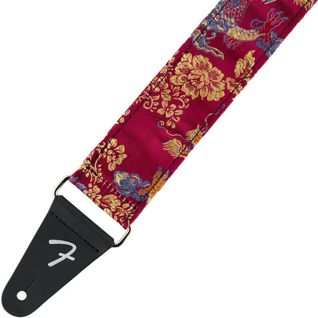 Fender Satin Dragon Strap Gitaarband - Wine/Rood