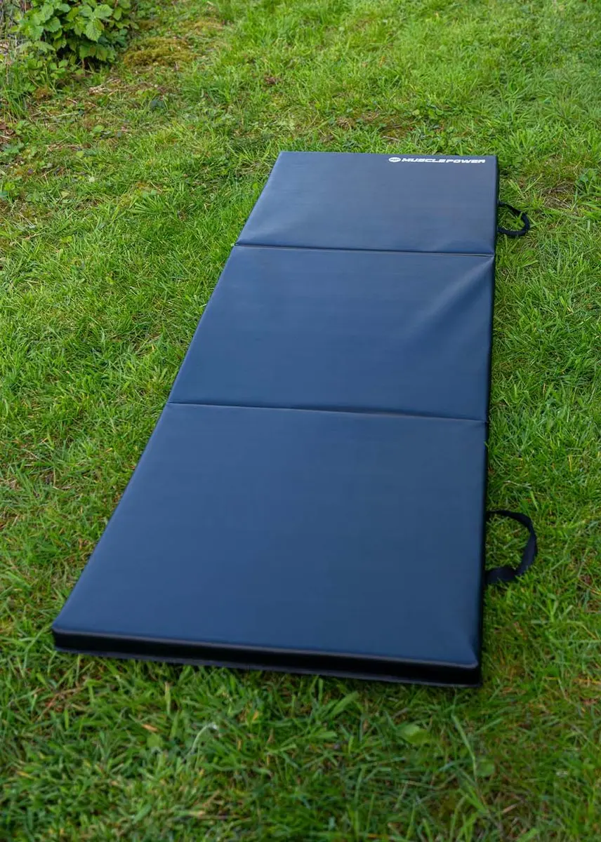 Muscle Power Tri-Fold Mat - Opvouwbare Yogamat Zwart