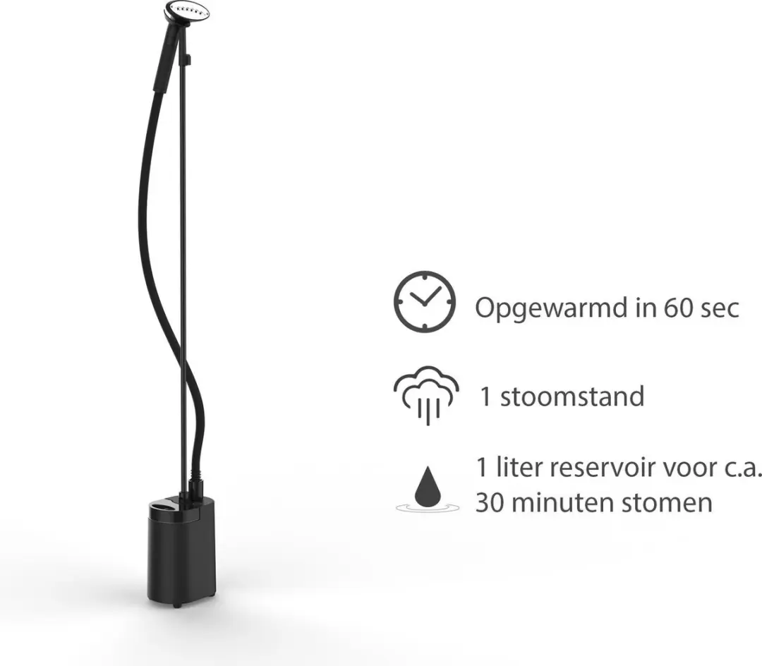 SteamOne Minilys Plus MI60MB Kledingstomer - 1900W - Zwart