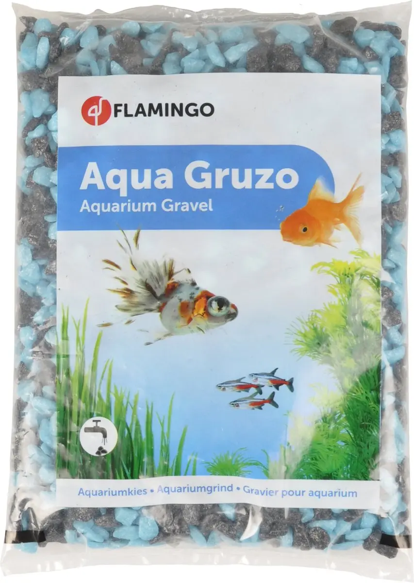 Flamingo Aquariumgrind Zwart/Blauw 1 kg