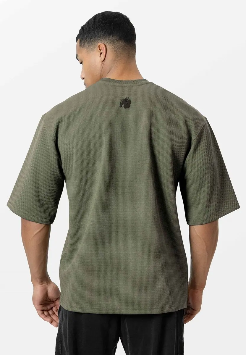 Gorilla Wear Idaho Oversized Waffel T-shirt - Legergroen - 2XL