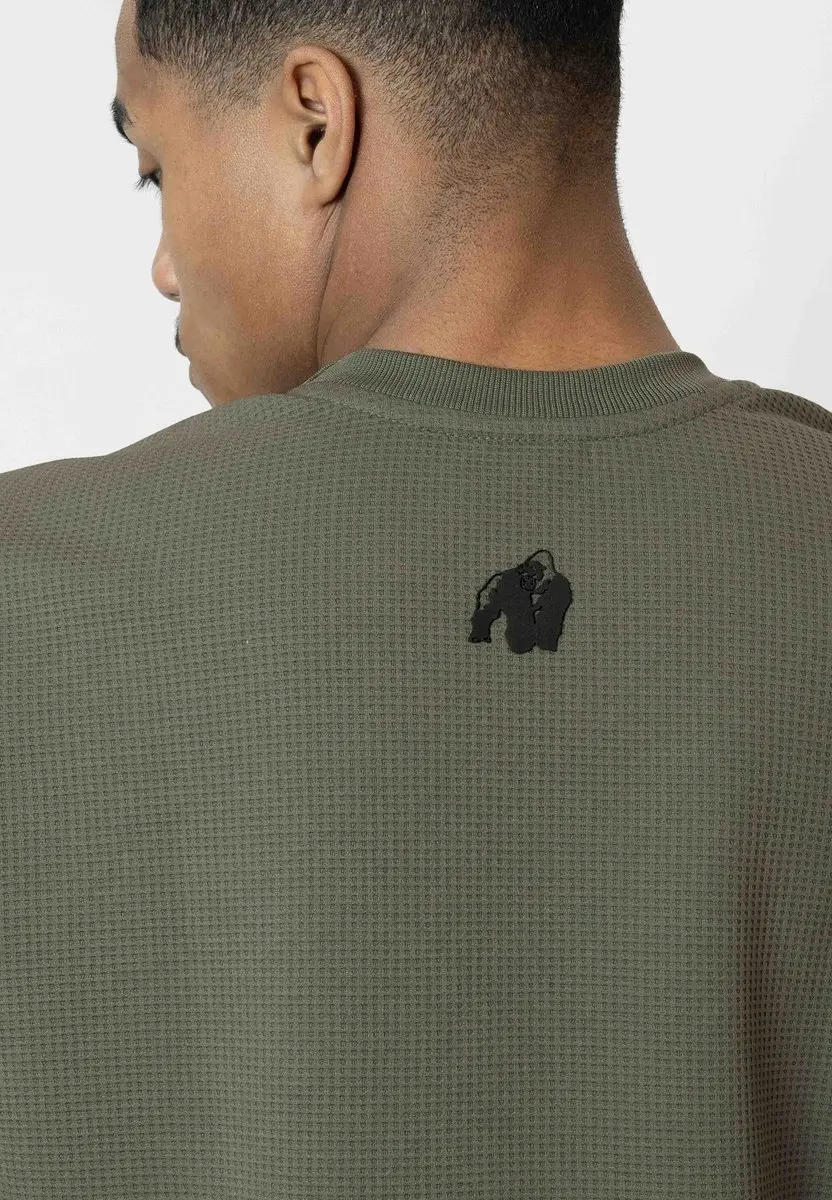 Gorilla Wear Idaho Oversized Waffel T-shirt - Legergroen - 2XL