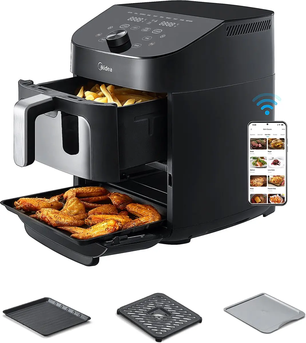 Midea MAD1100DADK Airfryer Oven 1850W - 6.4L - Zwart