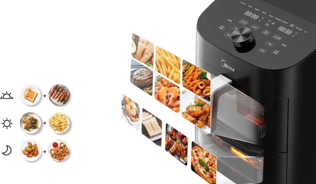 Midea MAD1100DADK Airfryer Oven 1850W - 6.4L - Zwart