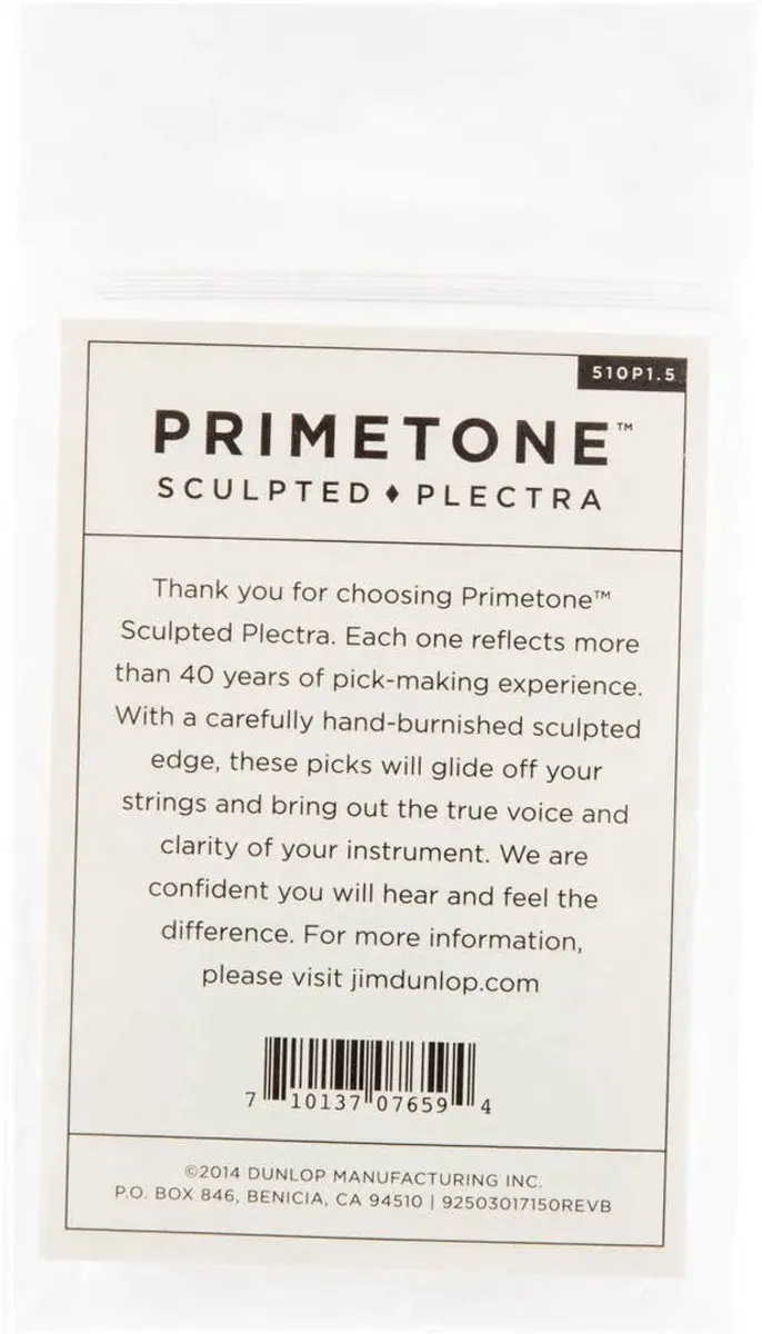 Dunlop Jim Dunlop 510P1.50 Primetone Plectrumset - 1,50mm - 3 Stuks