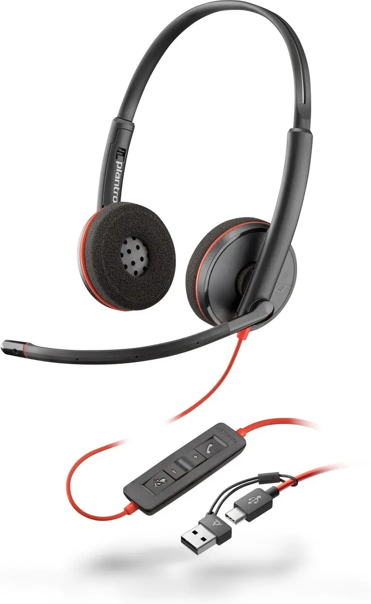 HP Poly Blackwire C3220 Over-Ear Headset - Zwart