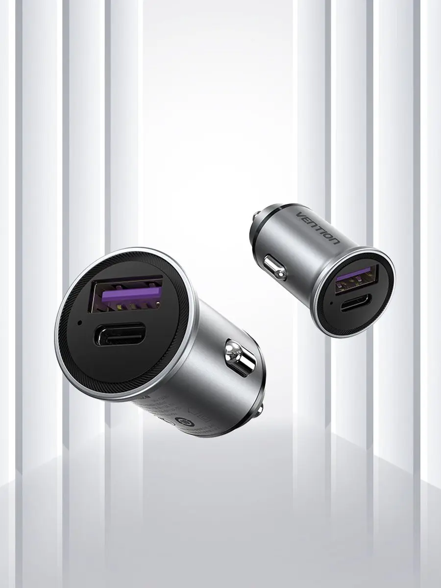 Vention FFBH0 Autolader 30W - 2 Poorten Grijs