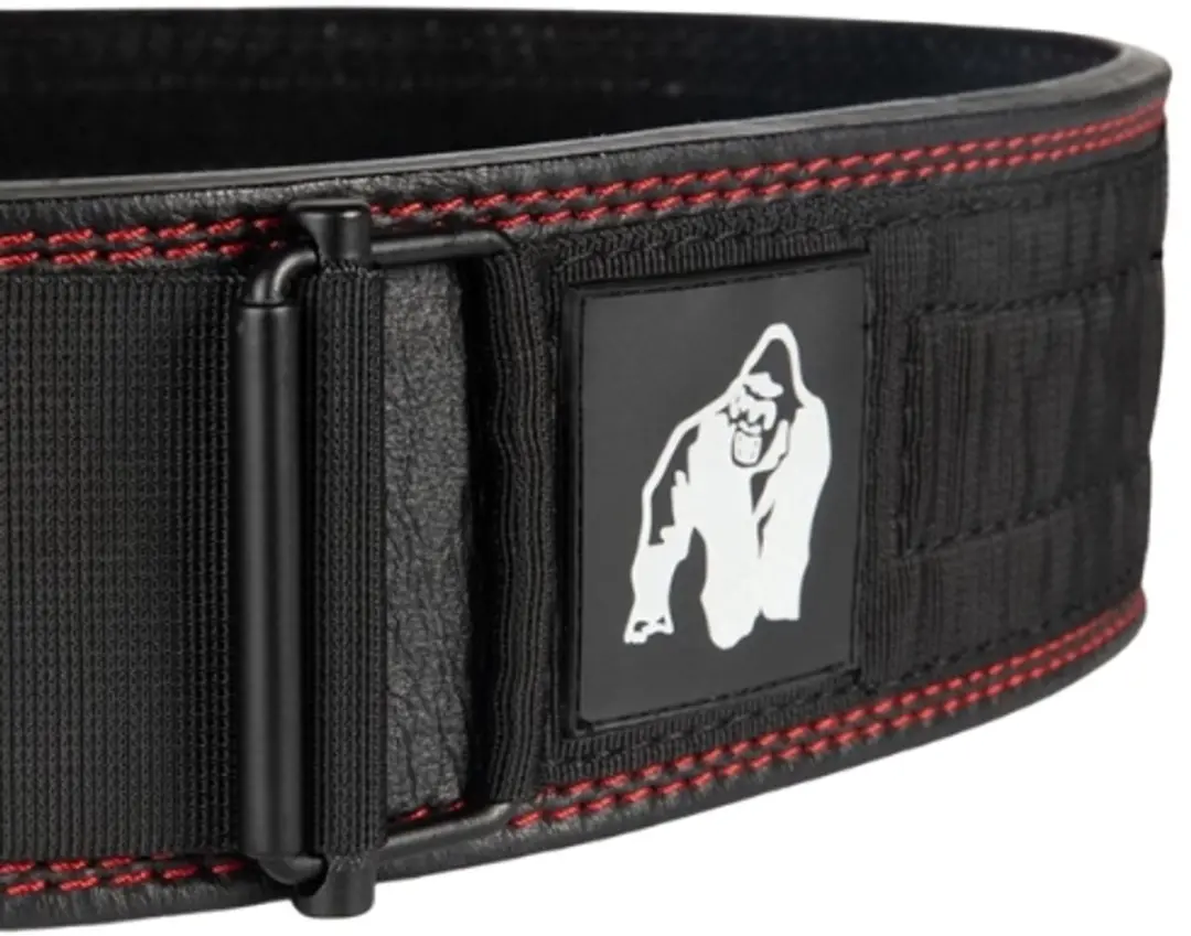 Gorilla Wear Halterriem 4 Inch Premium Leather - Zwart - S/M